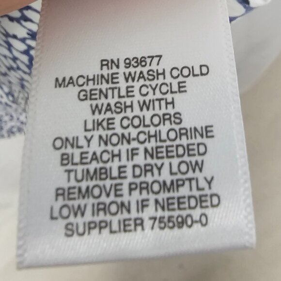 Liz Claiborne Blue White Floral Boho Tank Hippie Festival  XL - Picture 10 of 11